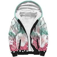 Japanese Kocho Pattern Sherpa Hoodie Insect Pillar Butterfly Flower Fairy LT9 Unisex Pink - Polynesian Pride