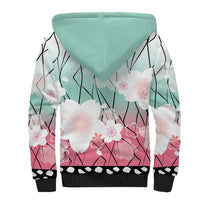 Japanese Kocho Pattern Sherpa Hoodie Insect Pillar Butterfly Flower Fairy LT9 - Polynesian Pride
