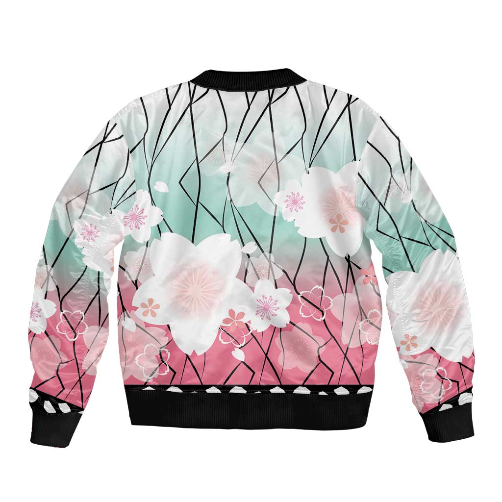 Japanese Kocho Pattern Sleeve Zip Bomber Jacket Insect Pillar Butterfly Flower Fairy - Polynesian Pride