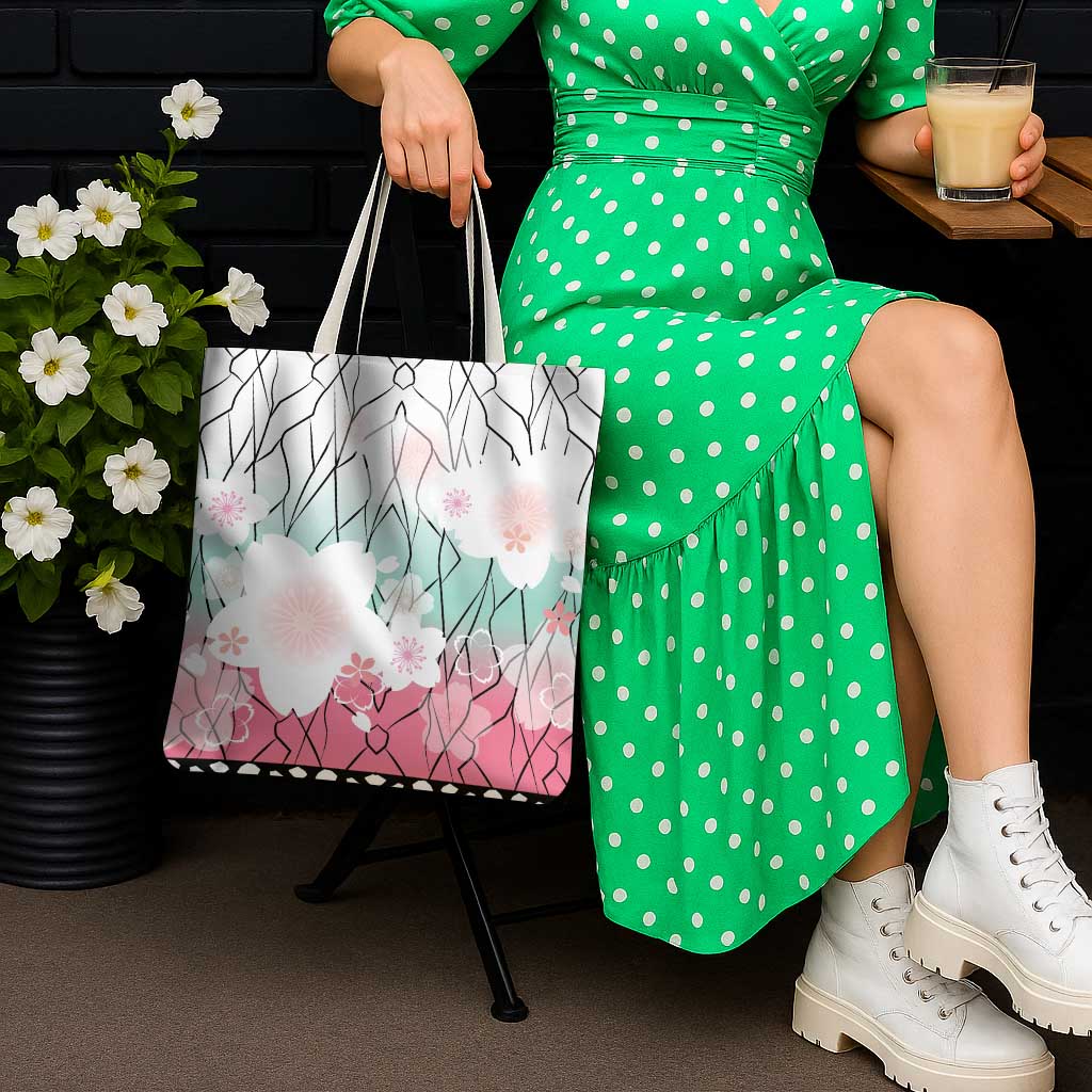 Japanese Kocho Pattern Tote Bag Insect Pillar Butterfly Flower Fairy - Polynesian Pride