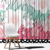 Japanese Kocho Pattern Window Curtain Insect Pillar Butterfly Flower Fairy - Polynesian Pride