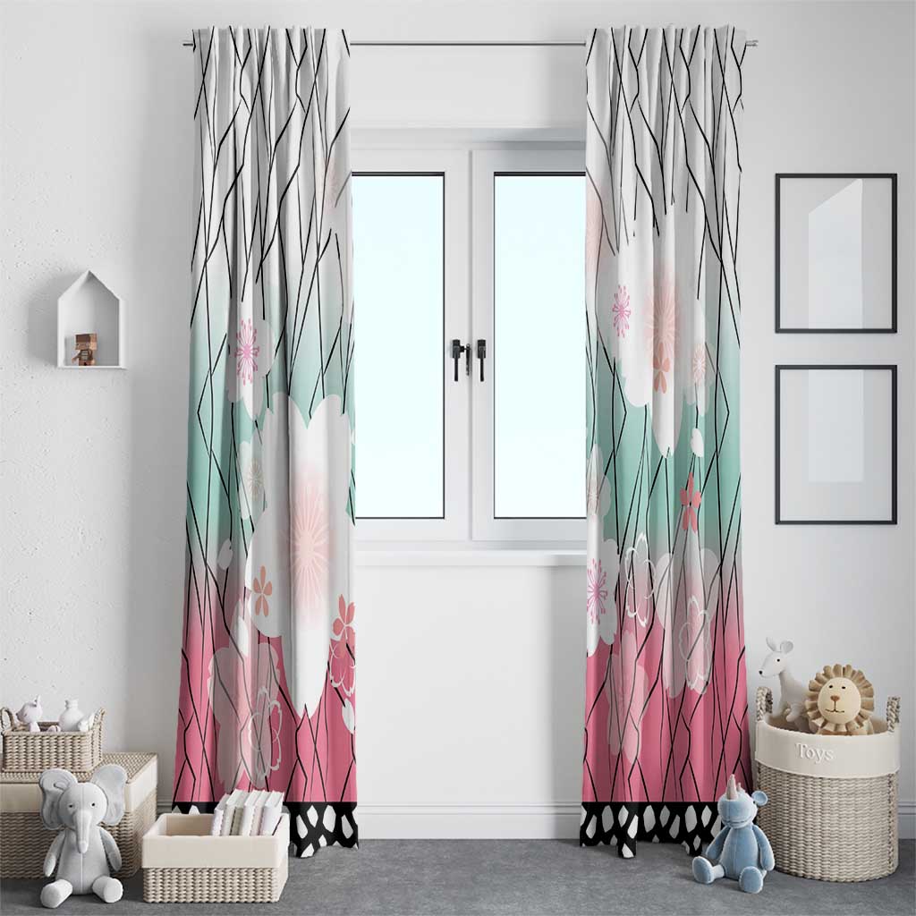 Japanese Kocho Pattern Window Curtain Insect Pillar Butterfly Flower Fairy - Polynesian Pride