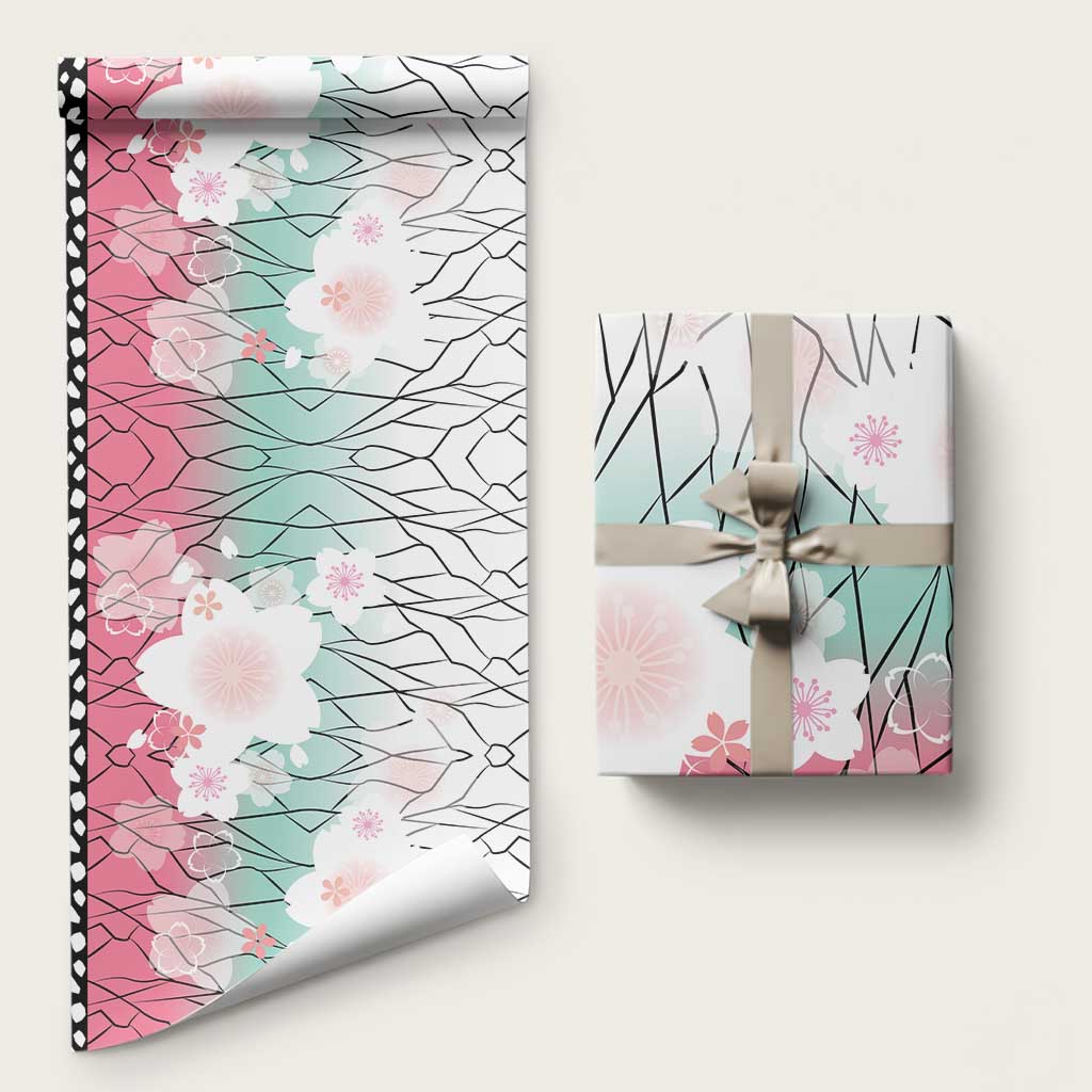 Japanese Kocho Pattern Wrapping Paper Insect Pillar Butterfly Flower Fairy LT9 58" × 23" Pink - Polynesian Pride