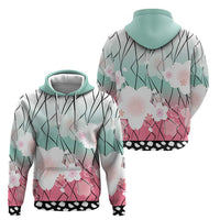 Japanese Kocho Pattern Zip Hoodie Insect Pillar Butterfly Flower Fairy - Polynesian Pride