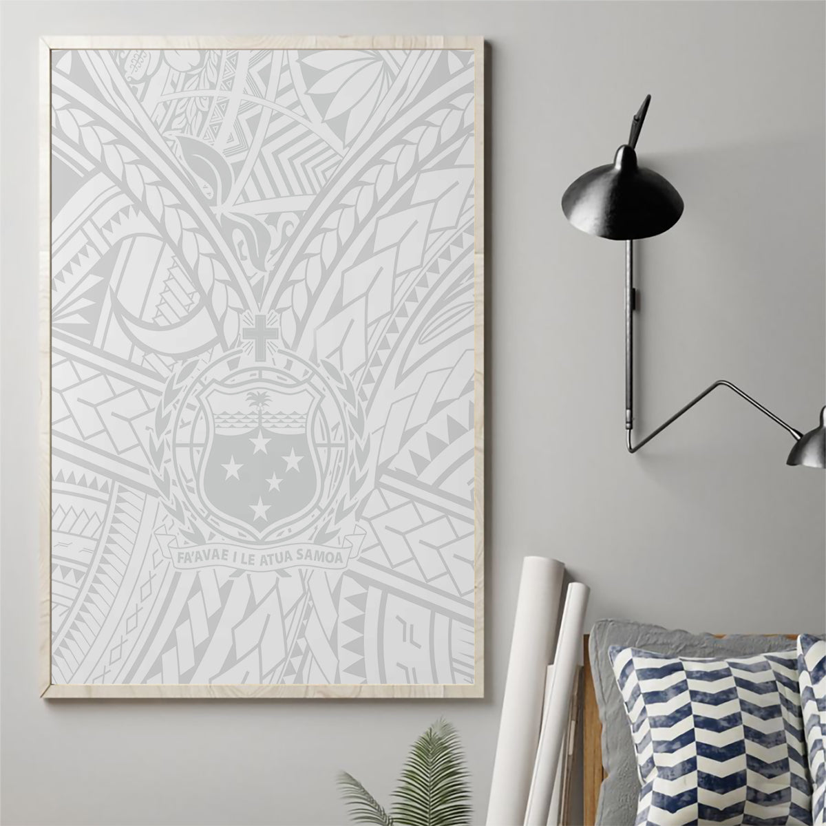 Samoa Lotu Tamaiti Canvas Wall Art Polynesian White Sunday Simple LT9 - Polynesian Pride