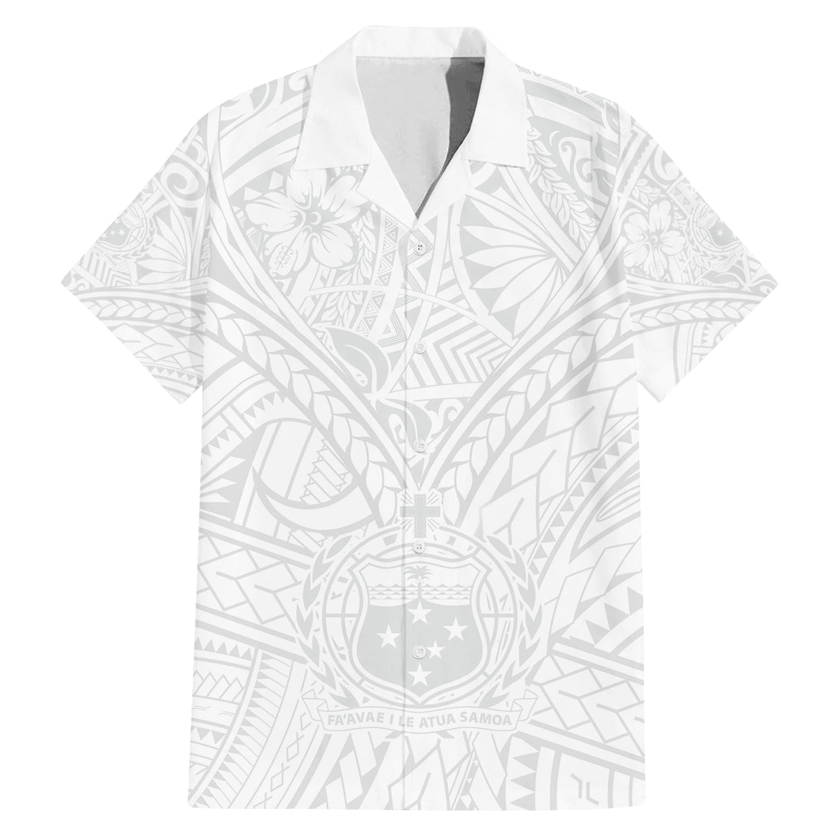 Samoa Lotu Tamaiti Family Matching Mermaid Dress and Hawaiian Shirt Polynesian White Sunday Simple LT9 Dad's Shirt - Short Sleeve White - Polynesian Pride