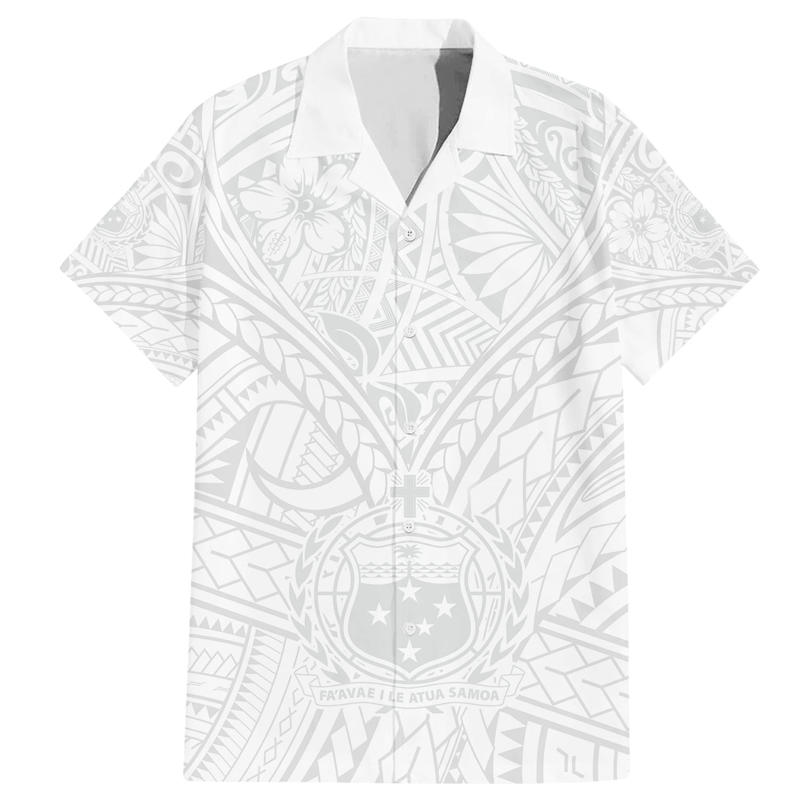 Samoa Lotu Tamaiti Hawaiian Shirt Polynesian White Sunday Simple LT9 White - Polynesian Pride