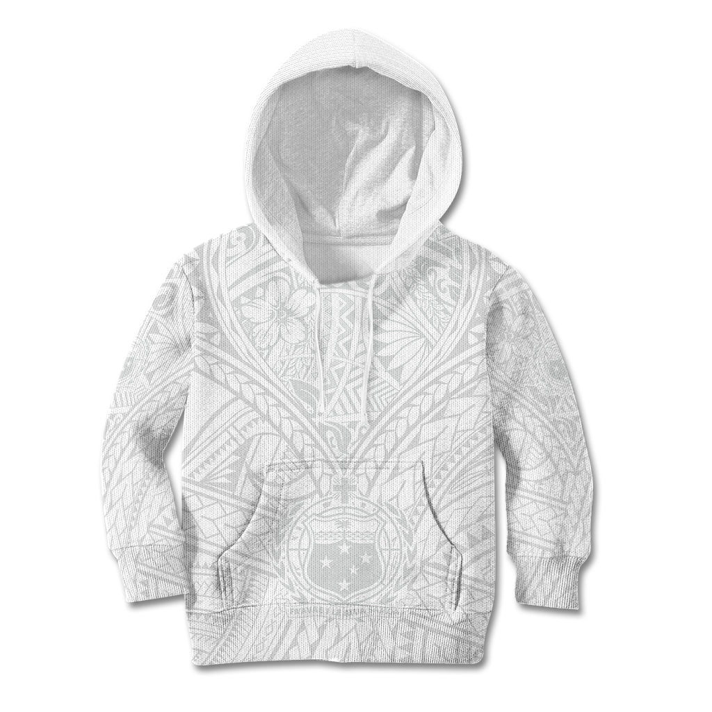 Samoa Lotu Tamaiti Kid Hoodie Polynesian White Sunday Simple LT9 Hoodie White - Polynesian Pride