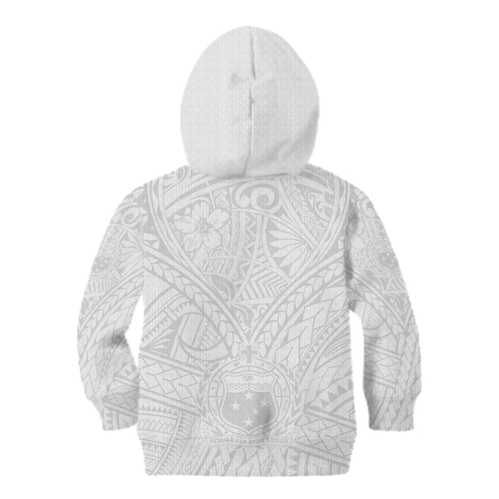 Samoa Lotu Tamaiti Kid Hoodie Polynesian White Sunday Simple LT9 - Polynesian Pride