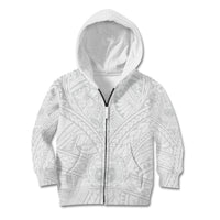 Samoa Lotu Tamaiti Kid Hoodie Polynesian White Sunday Simple LT9 Zip Hoodie White - Polynesian Pride