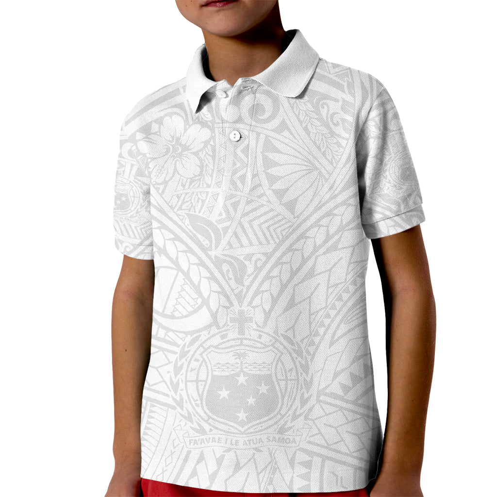 Samoa Lotu Tamaiti Kid Polo Shirt Polynesian White Sunday Simple LT9 Kid White - Polynesian Pride