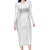 Samoa Lotu Tamaiti Long Sleeve Bodycon Dress Polynesian White Sunday Simple LT9 Long Dress White - Polynesian Pride