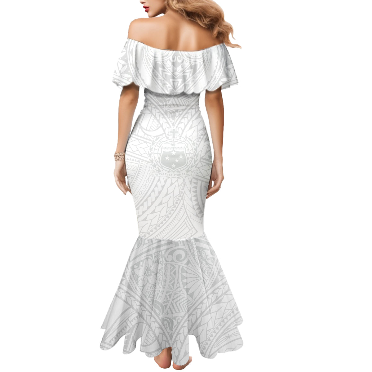Samoa Lotu Tamaiti Mermaid Dress Polynesian White Sunday Simple LT9 - Polynesian Pride