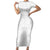 Samoa Lotu Tamaiti Short Sleeve Bodycon Dress Polynesian White Sunday Simple LT9 Long Dress White - Polynesian Pride