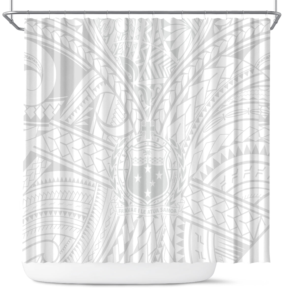 Samoa Lotu Tamaiti Shower Curtain Polynesian White Sunday Simple LT9 White - Polynesian Pride