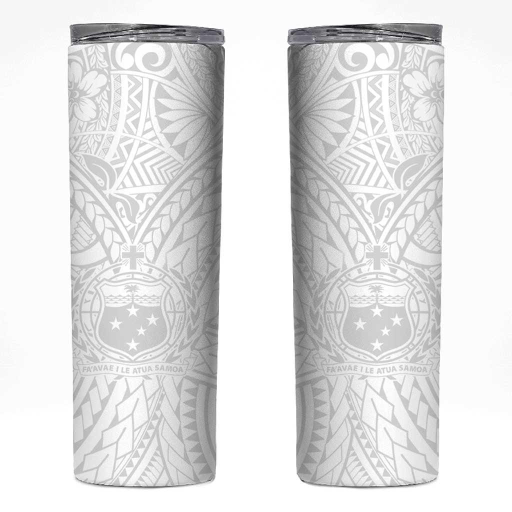 Samoa Lotu Tamaiti Skinny Tumbler Polynesian White Sunday Simple