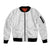 Samoa Lotu Tamaiti Sleeve Zip Bomber Jacket Polynesian White Sunday Simple LT9 Unisex White - Polynesian Pride