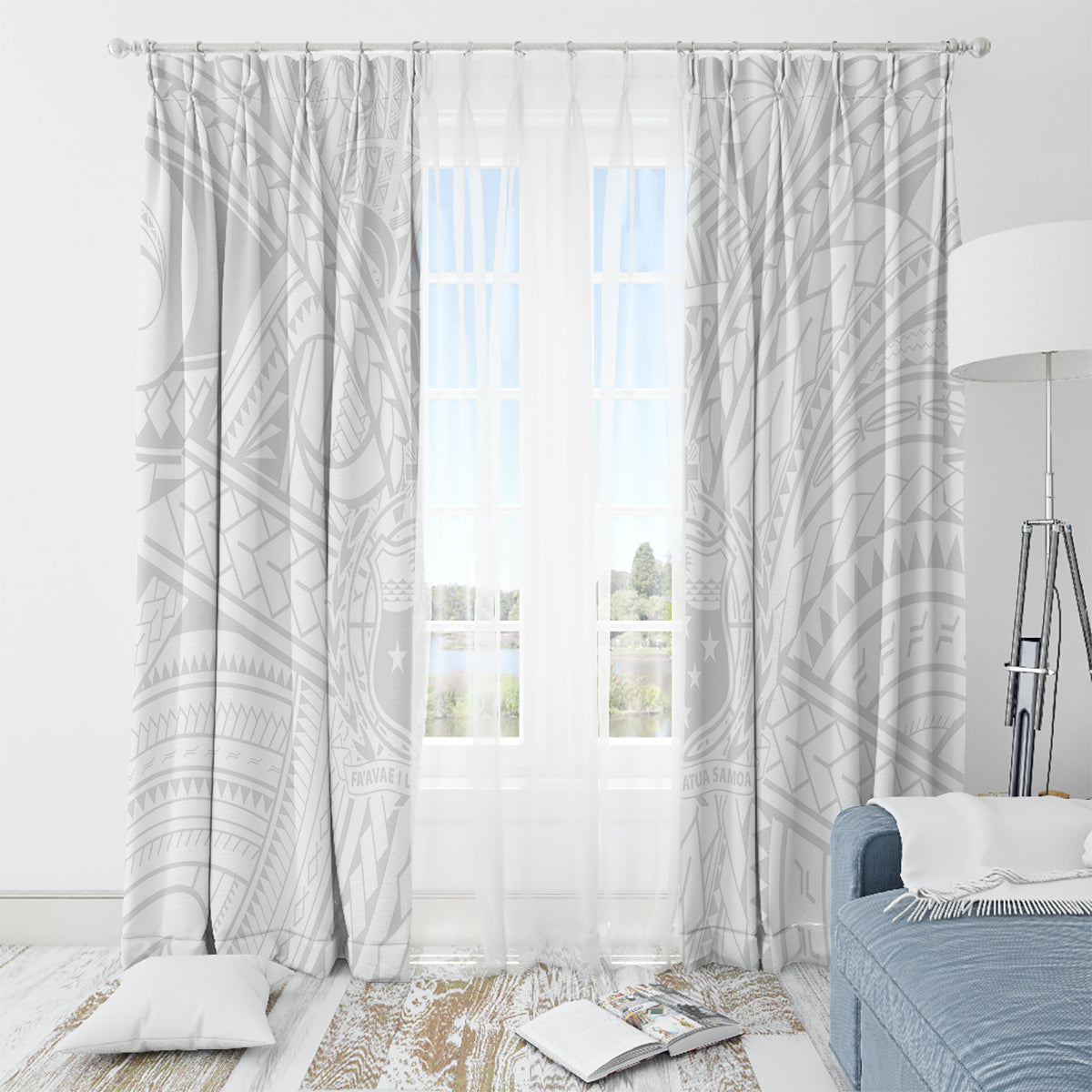 Samoa Lotu Tamaiti Window Curtain Polynesian White Sunday Simple LT9 - Polynesian Pride