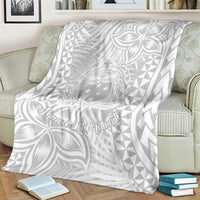 Samoa Lotu Tamait Blanket Tropical Plant White Sunday With Polynesia Pattern LT9 - Polynesian Pride