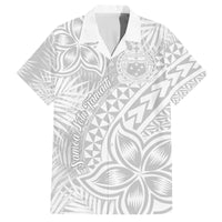 Samoa Lotu Tamait Family Matching Long Sleeve Bodycon Dress and Hawaiian Shirt Tropical Plant White Sunday With Polynesia Pattern LT9 Dad's Shirt - Short Sleeve White - Polynesian Pride