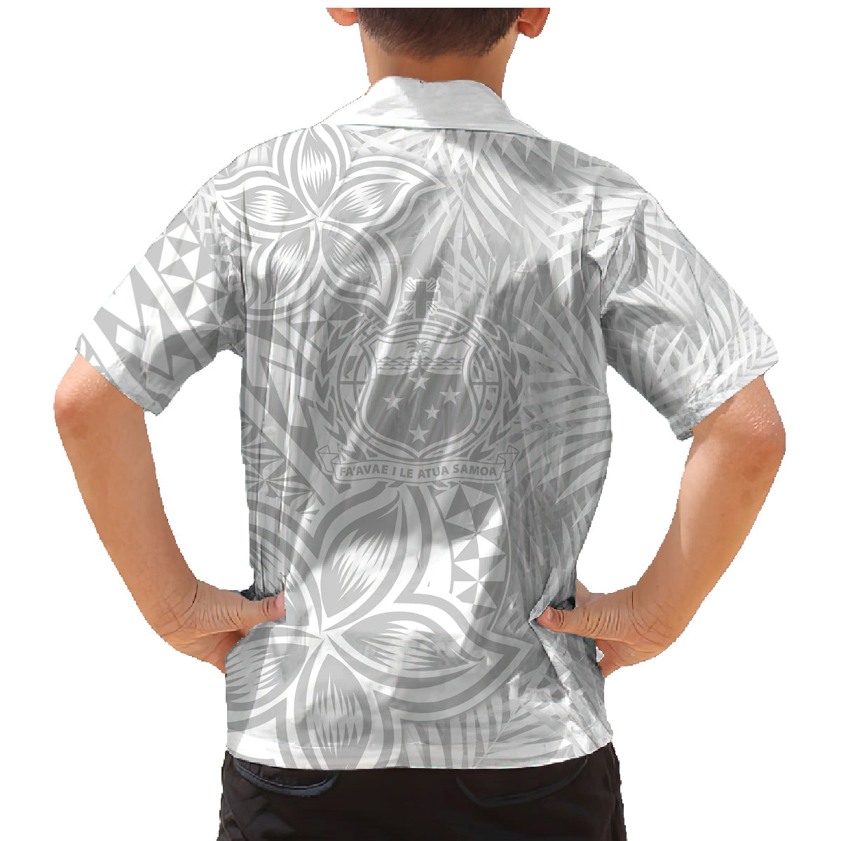 Samoa Lotu Tamait Family Matching Mermaid Dress and Hawaiian Shirt Tropical Plant White Sunday With Polynesia Pattern LT9 - Polynesian Pride