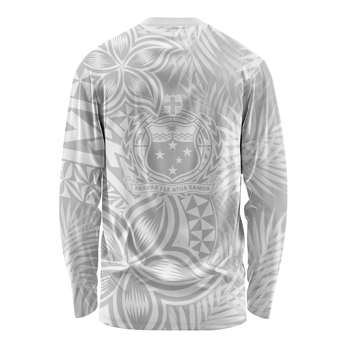 Samoa Lotu Tamait Long Sleeve Shirt Tropical Plant White Sunday With Polynesia Pattern LT9 - Polynesian Pride
