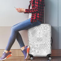 Samoa Lotu Tamait Luggage Cover Tropical Plant White Sunday With Polynesia Pattern LT9 - Polynesian Pride