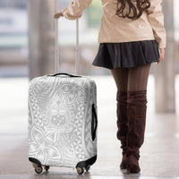 Samoa Lotu Tamait Luggage Cover Tropical Plant White Sunday With Polynesia Pattern LT9 - Polynesian Pride
