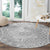 Samoa Lotu Tamait Round Carpet Tropical Plant White Sunday With Polynesia Pattern LT9 - Polynesian Pride