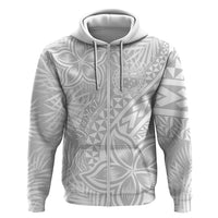 Personalised Samoa Lotu Tamait Hoodie Tropical Plant White Sunday With Polynesia Pattern LT9 - Polynesian Pride