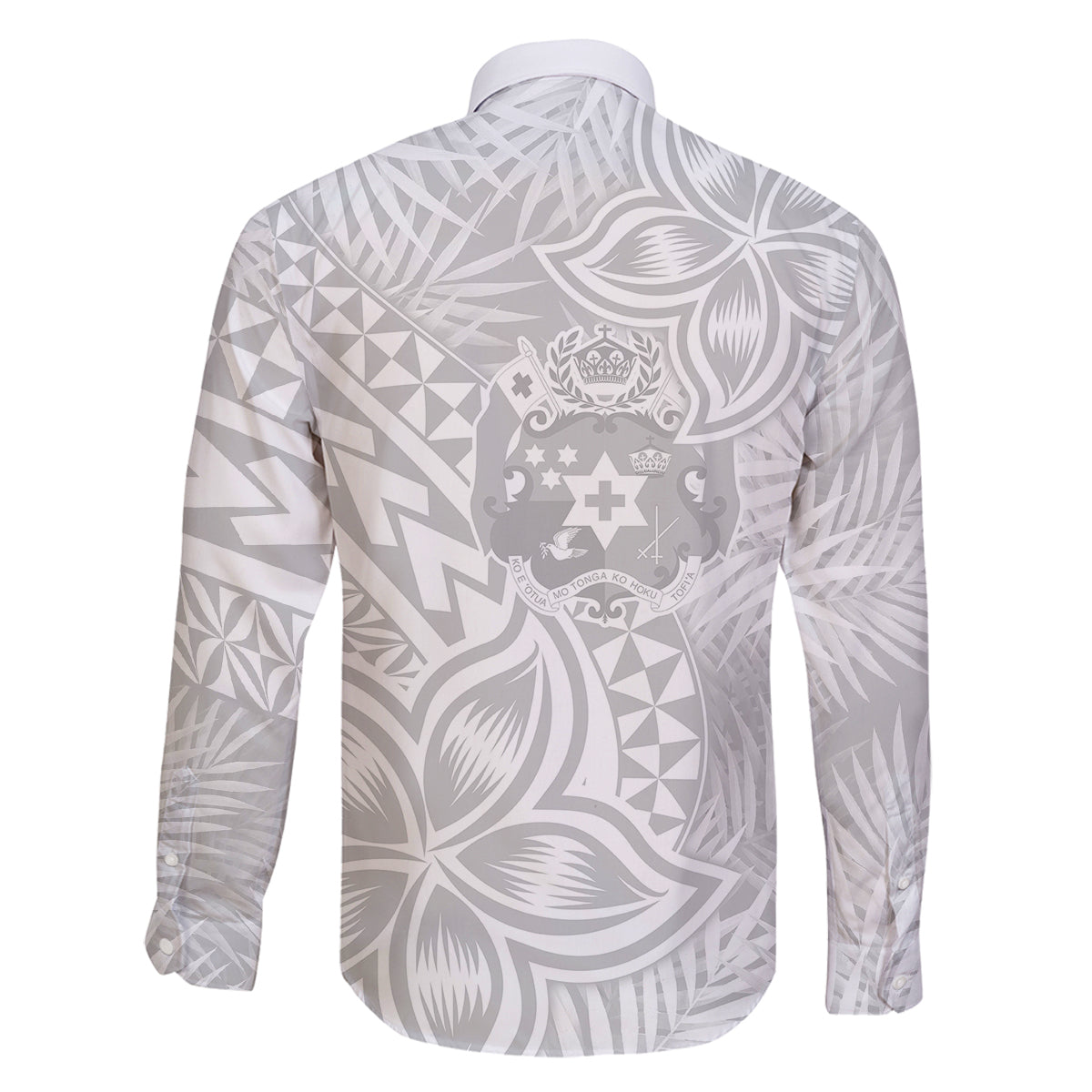 Personalised Tonga White Sunday Family Matching Off Shoulder Short Dress and Hawaiian Shirt Tropical Plant With Polynesian Pattern LT9 - Polynesian Pride