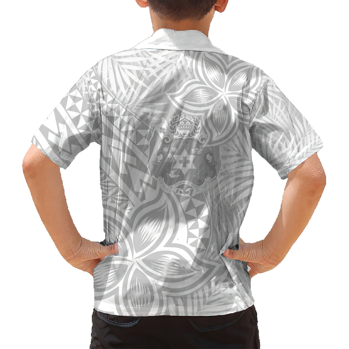 Personalised Tonga White Sunday Family Matching Short Sleeve Bodycon Dress and Hawaiian Shirt Tropical Plant With Polynesian Pattern LT9 - Polynesian Pride