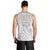 Personalised Tonga White Sunday Men Tank Top Tropical Plant With Polynesian Pattern LT9 - Polynesian Pride