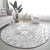 Personalised Tonga White Sunday Round Carpet Tropical Plant With Polynesian Pattern LT9 - Polynesian Pride