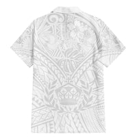Tonga White Sunday Family Matching Mermaid Dress and Hawaiian Shirt Polynesian Plumeria Tribal Simple LT9 - Polynesian Pride
