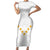 Tonga White Sunday Family Matching Short Sleeve Bodycon Dress and Hawaiian Shirt Polynesian Plumeria Tribal Simple LT9 Mom's Dress White - Polynesian Pride