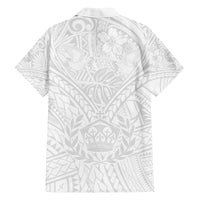 Tonga White Sunday Family Matching Tank Maxi Dress and Hawaiian Shirt Polynesian Plumeria Tribal Simple LT9 - Polynesian Pride
