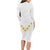 Tonga White Sunday Long Sleeve Bodycon Dress Polynesian Plumeria Tribal Simple LT9 - Polynesian Pride