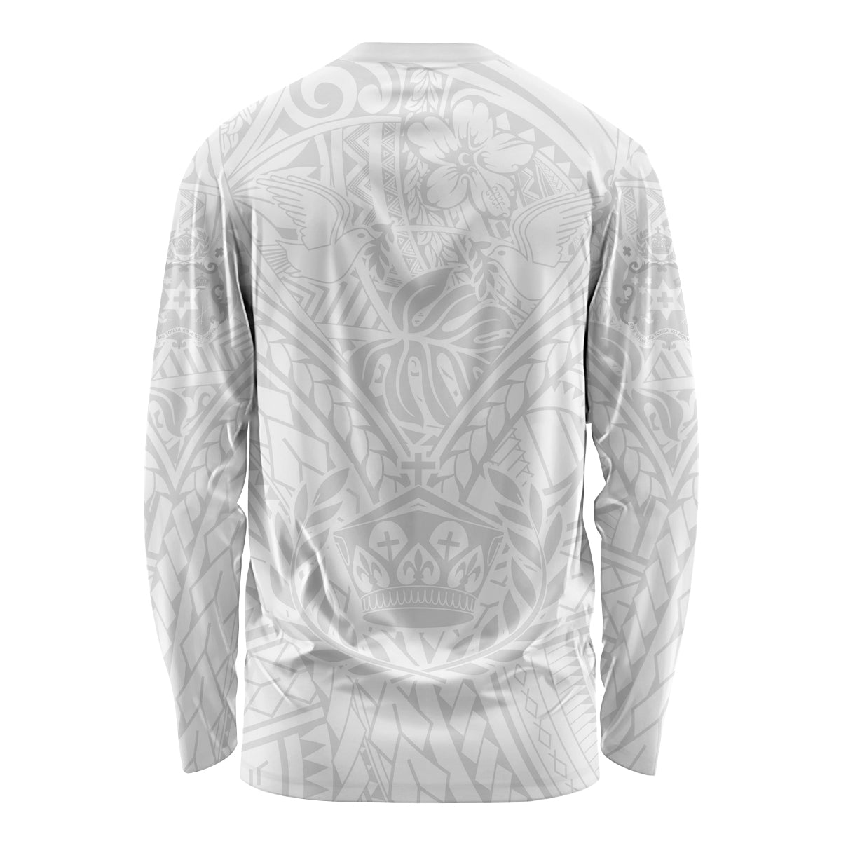 Tonga White Sunday Long Sleeve Shirt Polynesian Plumeria Tribal Simple LT9 - Polynesian Pride