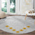 Tonga White Sunday Round Carpet Polynesian Plumeria Tribal Simple LT9 - Polynesian Pride