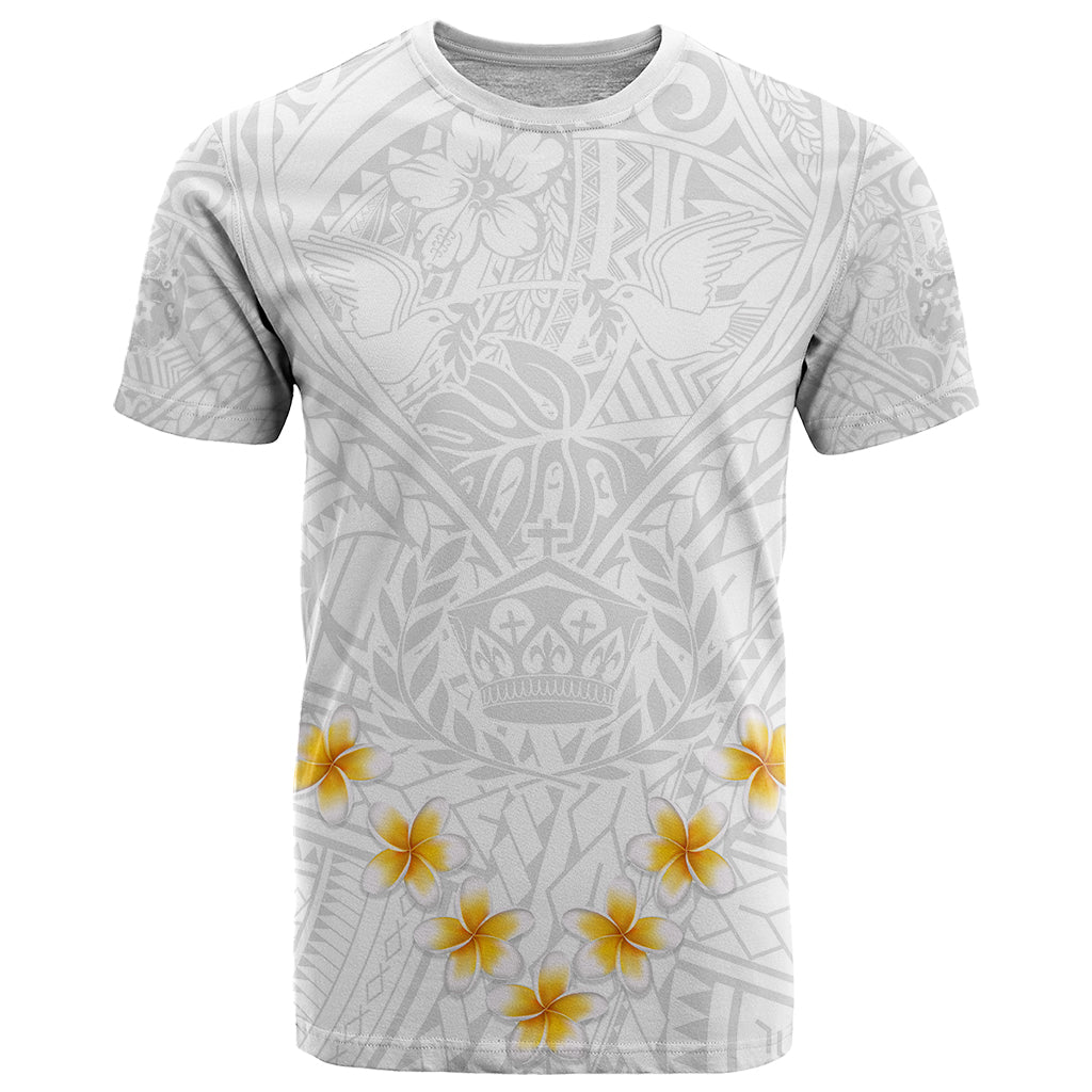 Tonga White Sunday T Shirt Polynesian Plumeria Tribal Simple LT9 White - Polynesian Pride
