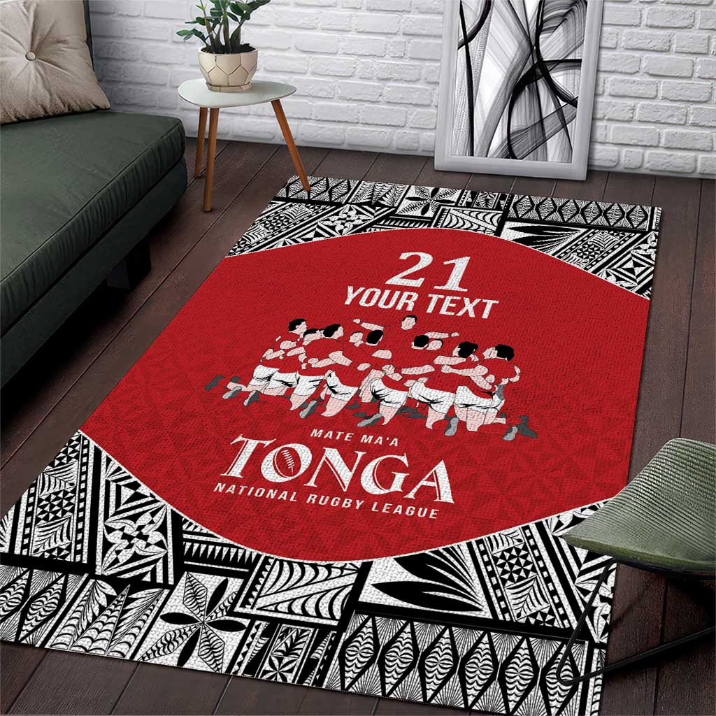 Custom Tonga Rugby Mate Ma'a Area Rug Tonga XIII Make History Pacific Champions