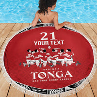 Custom Tonga Rugby Mate Ma'a Beach Blanket Tonga XIII Make History Pacific Champions LT9 - Polynesian Pride
