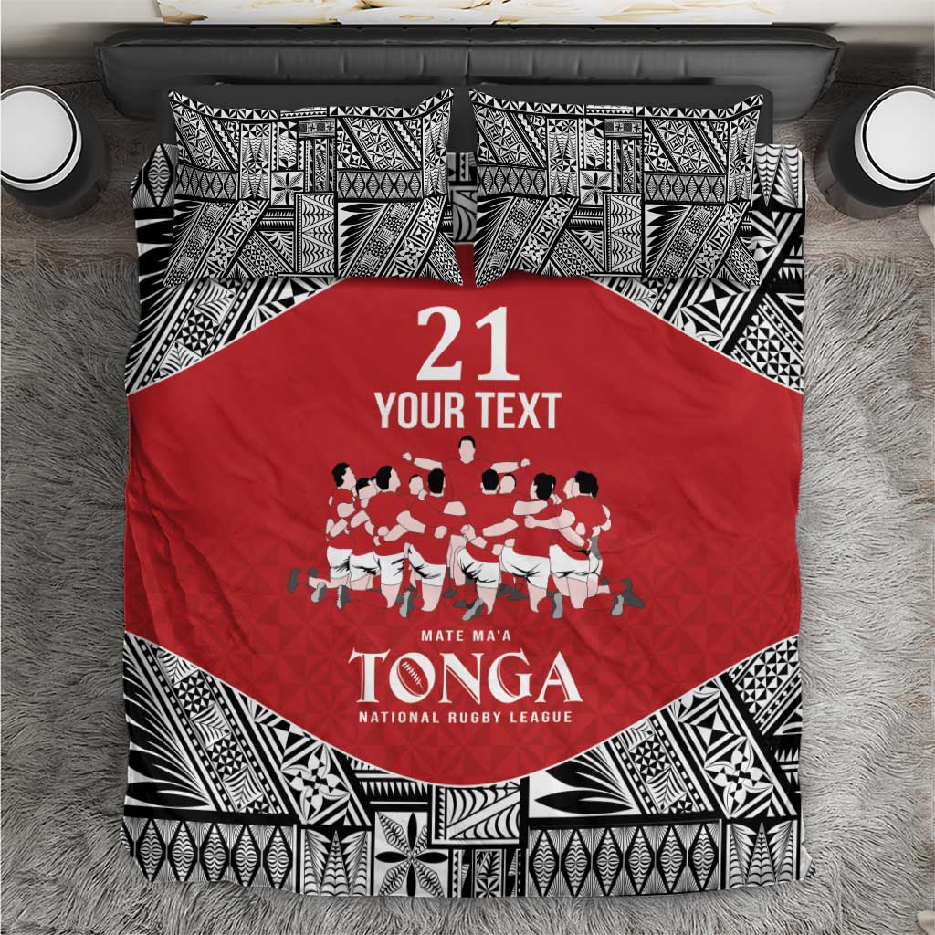 Custom Tonga Rugby Mate Ma'a Bedding Set Tonga XIII Make History Pacific Champions