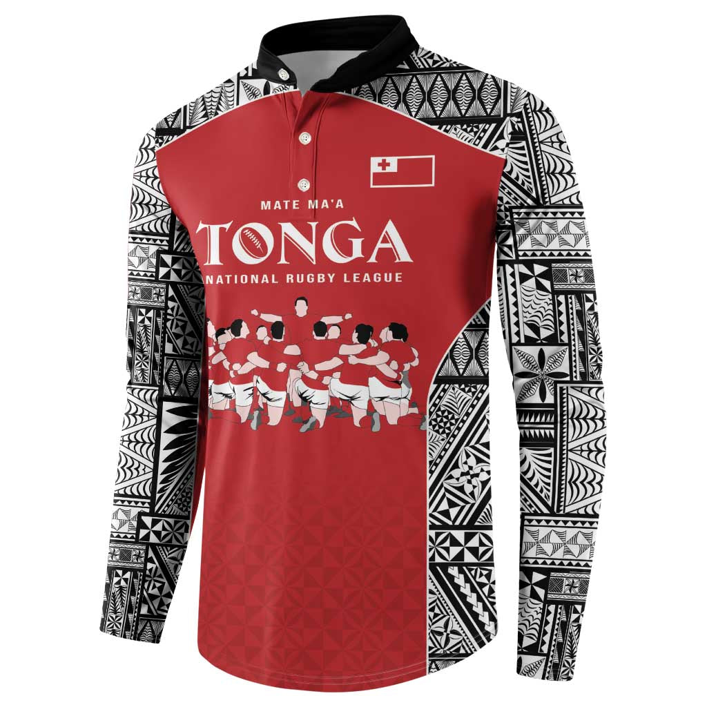 Custom Tonga Rugby Mate Ma'a Button Sweatshirt Tonga XIII Make History Pacific Champions LT9 - Polynesian Pride