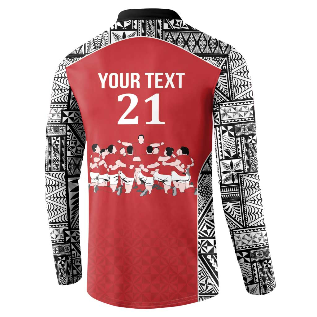 Custom Tonga Rugby Mate Ma'a Button Sweatshirt Tonga XIII Make History Pacific Champions LT9 - Polynesian Pride