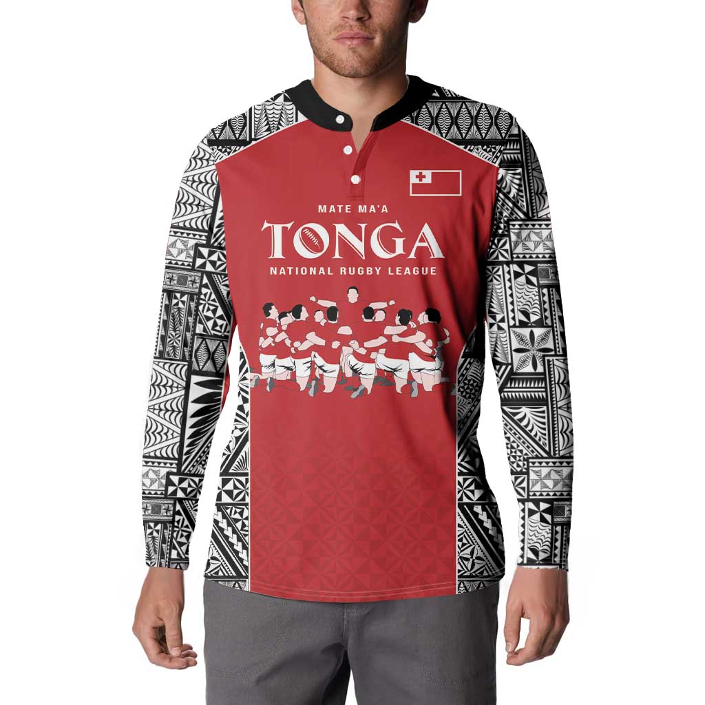 Custom Tonga Rugby Mate Ma'a Button Sweatshirt Tonga XIII Make History Pacific Champions LT9 - Polynesian Pride