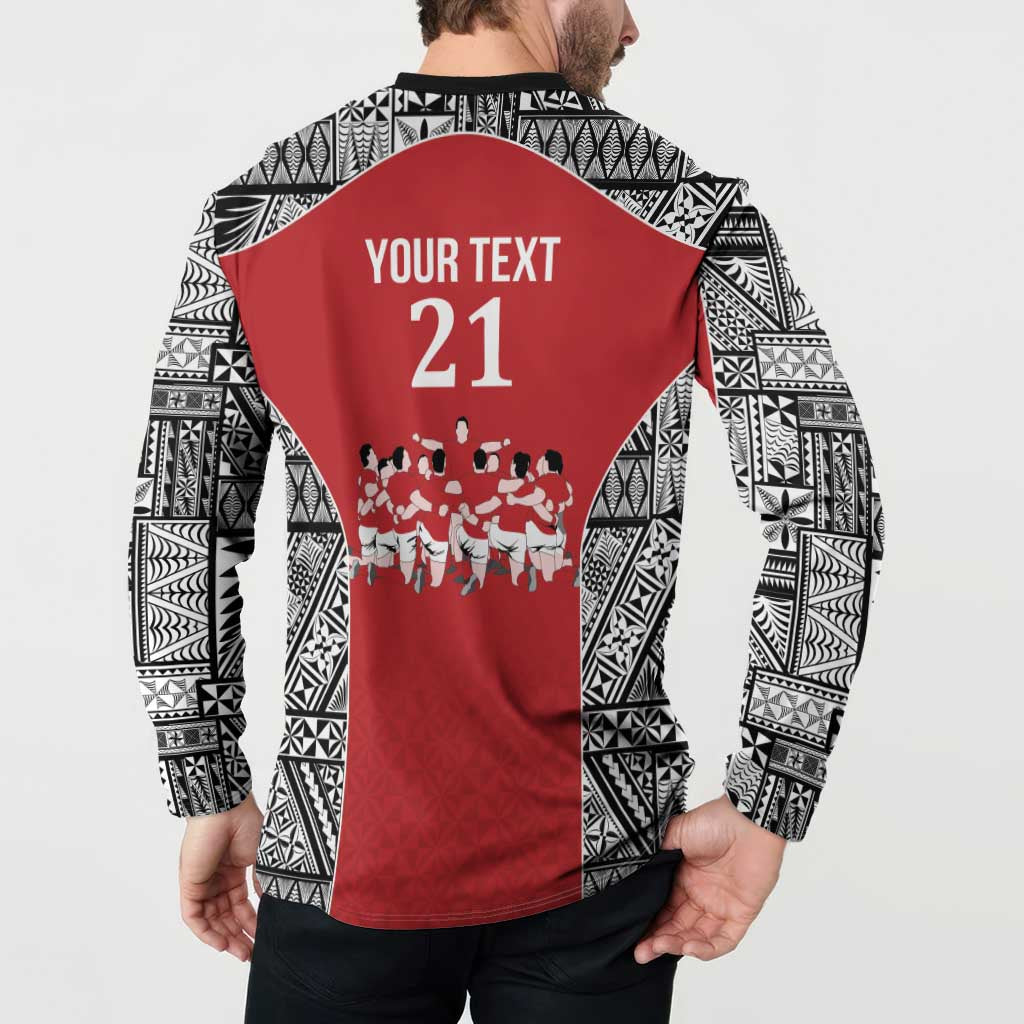 Custom Tonga Rugby Mate Ma'a Button Sweatshirt Tonga XIII Make History Pacific Champions LT9 - Polynesian Pride