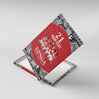 Custom Tonga Rugby Mate Ma'a Canvas Wall Art Tonga XIII Make History Pacific Champions LT9 With Frame Red - Polynesian Pride