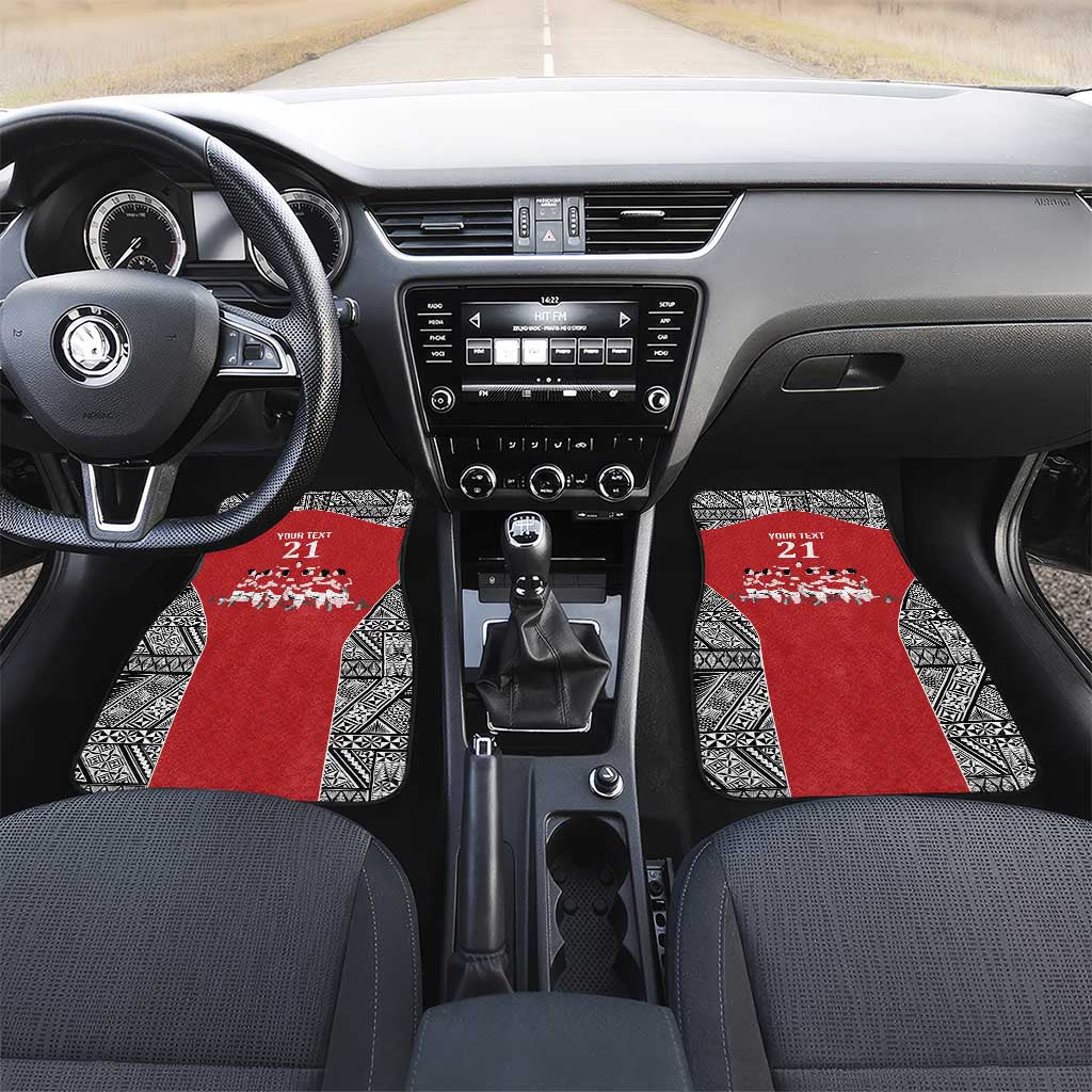 Custom Tonga Rugby Mate Ma'a Car Mats Tonga XIII Make History Pacific Champions LT9 Set 2pcs - Front Red - Polynesian Pride